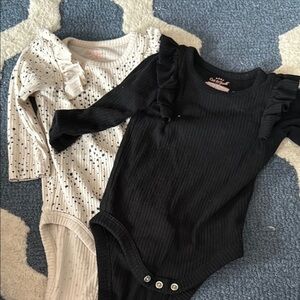 Cat & Jack Black and cream with stars onesies